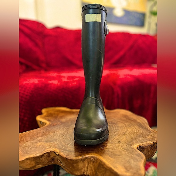 Black Vintage Wellies Hunter Rain Boots - Picture 6 of 15